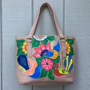 Hand Painted Mexican Tote Bag